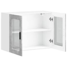 Berkfield Home Kitchen Wall Cabinet with Glass Door Porto Concrete Grey - thumbnail 6