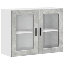 Berkfield Home Kitchen Wall Cabinet with Glass Door Porto Concrete Grey - thumbnail 3