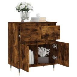 Berkfield Home Sideboard Smoked Oak 60x35x70 cm Engineered Wood in Brown - Size: 60 x 35 x 70 cm - thumbnail 4