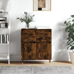 Berkfield Home Sideboard Smoked Oak 60x35x70 cm Engineered Wood in Brown - Size: 60 x 35 x 70 cm - thumbnail 1