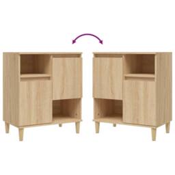 Berkfield Home Sideboard Sonoma Oak 60x35x70 cm Engineered Wood in Tan - Size: 60 x 35 x 70 cm - thumbnail 8