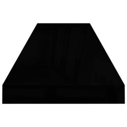 Berkfield Home Floating Wall Shelf High Gloss Black 90x23.5x3.8 cm MDF - thumbnail 5