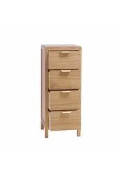 Home Source Freya 4 Drawer Storage Unit Chest Bedroom Office Organiser Wooden in Brown - thumbnail 5