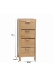 Home Source Freya 4 Drawer Storage Unit Chest Bedroom Office Organiser Wooden in Brown - thumbnail 7