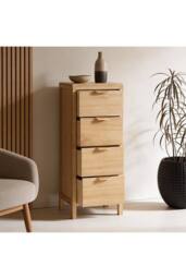 Home Source Freya 4 Drawer Storage Unit Chest Bedroom Office Organiser Wooden in Brown - thumbnail 2