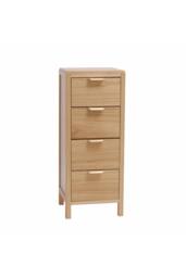 Home Source Freya 4 Drawer Storage Unit Chest Bedroom Office Organiser Wooden in Brown - thumbnail 4