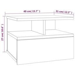 Berkfield Home Floating Nightstand Grey Sonoma 40x31x27 cm Engineered Wood - Size: 40 x 31 x 27 cm - thumbnail 7