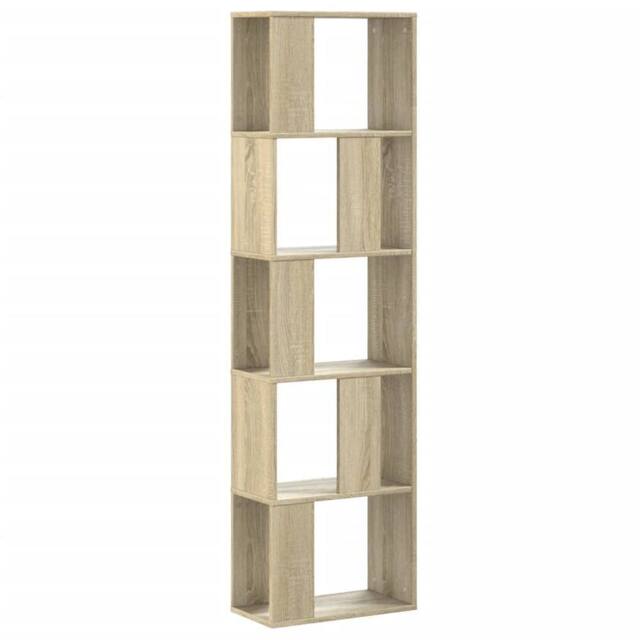 Berkfield Home Bookcase 5-Tier Sonoma Oak 45x23.5x162.5 cm Engineered Wood in Natural - image 1