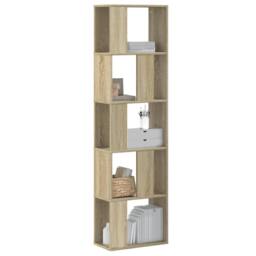 Berkfield Home Bookcase 5-Tier Sonoma Oak 45x23.5x162.5 cm Engineered Wood in Natural - thumbnail 2