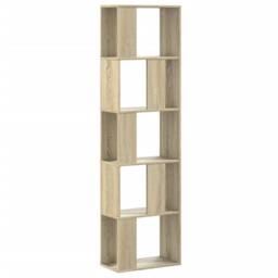 Berkfield Home Bookcase 5-Tier Sonoma Oak 45x23.5x162.5 cm Engineered Wood in Natural - thumbnail 1
