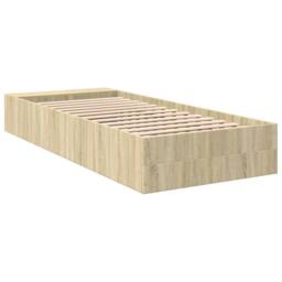 Berkfield Home Bed Frame without Mattress Sonoma Oak 90x200 cm in Light Tan - thumbnail 6