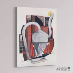 "Artery8 Industrial Machinery Cubist Painting Demuth Canvas Wall Art Print in White - Size: W12"" x H16""" - thumbnail 2