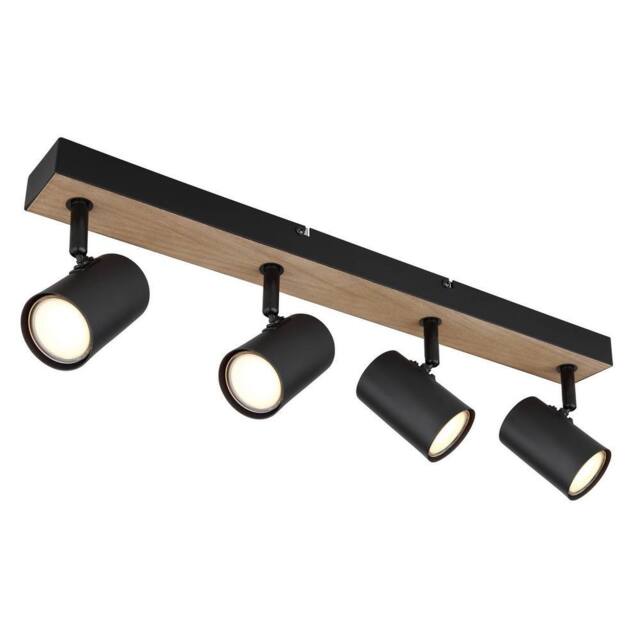 Netlighting Robby Ceiling Spotlight Bar Matt Black 4x GU10 - image 1