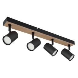 Netlighting Robby Ceiling Spotlight Bar Matt Black 4x GU10 - thumbnail 2