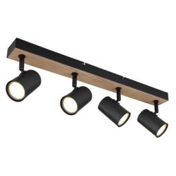 Netlighting Robby Ceiling Spotlight Bar Matt Black 4x GU10