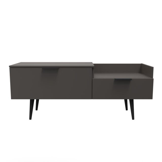 Ready Assembled 2 U Fuji TV Console Unit (Ready Assembled) in Dark Grey - image 1