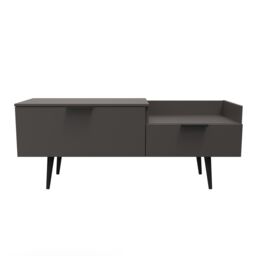 Ready Assembled 2 U Fuji TV Console Unit (Ready Assembled) in Dark Grey - thumbnail 1