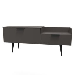 Ready Assembled 2 U Fuji TV Console Unit (Ready Assembled) in Dark Grey - thumbnail 3