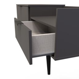 Ready Assembled 2 U Fuji TV Console Unit (Ready Assembled) in Dark Grey - thumbnail 5