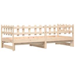 Berkfield Home Pull-out Day Bed 2x(80x200) cm Solid Wood Pine in Natural - thumbnail 8