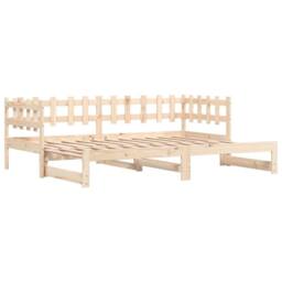 Berkfield Home Pull-out Day Bed 2x(80x200) cm Solid Wood Pine in Natural - thumbnail 6