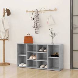 Berkfield Home Shoe Bench Concrete Grey 103x30x54.5 cm Engineered Wood - thumbnail 2