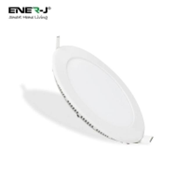 ENER-J 6W Recessed Round LED Mini Panel 120mm diameter (Hole Size 105mm), CE Driver, 90 Lm/Watt, RA 80, 3000K (Pack of 4) in White - image 1