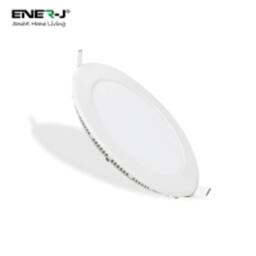 ENER-J 6W Recessed Round LED Mini Panel 120mm diameter (Hole Size 105mm), CE Driver, 90 Lm/Watt, RA 80, 3000K (Pack of 4) in White - thumbnail 1
