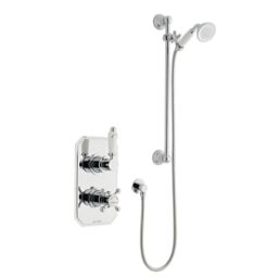 Clifton Chrome Concealed Mixer Shower with Wall Hung Slide Rail Kit in Silver - thumbnail 2