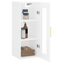 Berkfield Home Wall Mounted Cabinet White 34.5x34x90 cm - thumbnail 5