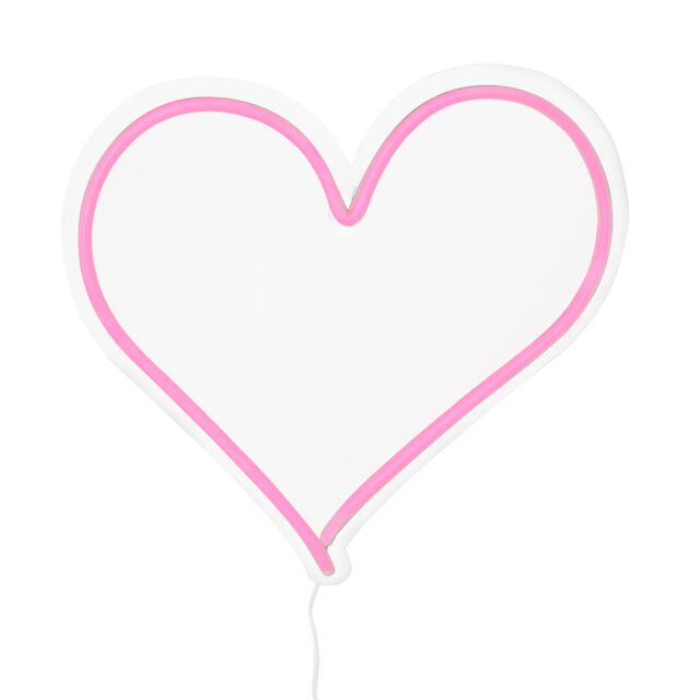 Orsina Neon Heart Design LED Box Light, Vibrant Pink Wall-Mounted Kids Lighting, Doodle-Style Heart Neon Light - image 1