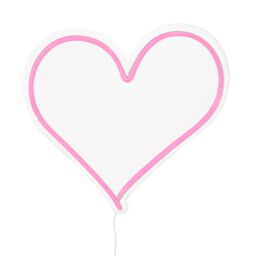 Orsina Neon Heart Design LED Box Light, Vibrant Pink Wall-Mounted Kids Lighting, Doodle-Style Heart Neon Light