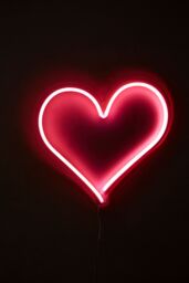 Orsina Neon Heart Design LED Box Light, Vibrant Pink Wall-Mounted Kids Lighting, Doodle-Style Heart Neon Light - thumbnail 2