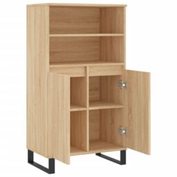 Berkfield Home Highboard Sonoma Oak 60x36x110 cm Engineered Wood in Brown - Size: 60 x 36 x 110 cm - thumbnail 5