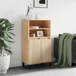 Berkfield Home Highboard Sonoma Oak 60x36x110 cm Engineered Wood in Brown - Size: 60 x 36 x 110 cm