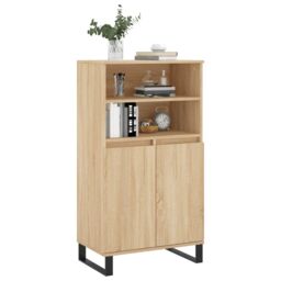 Berkfield Home Highboard Sonoma Oak 60x36x110 cm Engineered Wood in Brown - Size: 60 x 36 x 110 cm - thumbnail 3