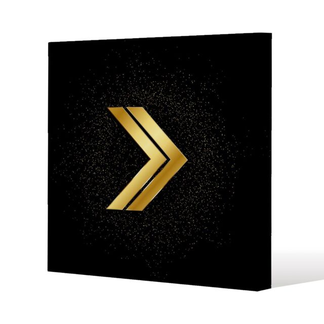 Benjamin Tate Design Arrow gold (Canvas Print) / 114 x 114 x 4cm in Natural - Size: 114 x 114 x 4 cm - image 1