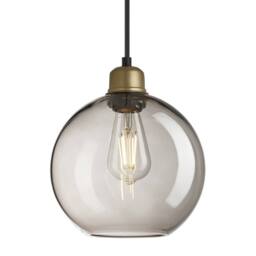 Industville Orlando Smoked Glass Globe Pendant - 9 Inch - Mocha in Metallic Gold - Size: Medium - thumbnail 1
