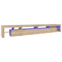 Berkfield Home TV Cabinet with LED Lights Sonoma Oak 290x36.5x40 cm in Brown - thumbnail 2