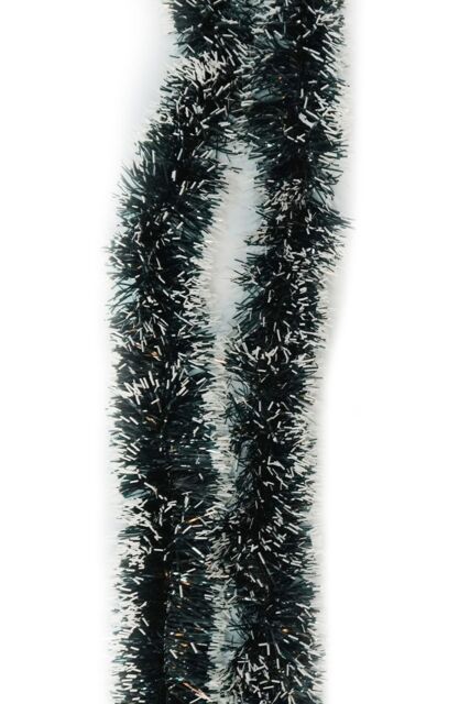 Neel Blue Chunky Christmas Tinsel Garland Shiny Metallic with White Xmas Tree Decor, 2m in Green - image 1