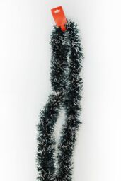 Neel Blue Chunky Christmas Tinsel Garland Shiny Metallic with White Xmas Tree Decor, 2m in Green - thumbnail 4