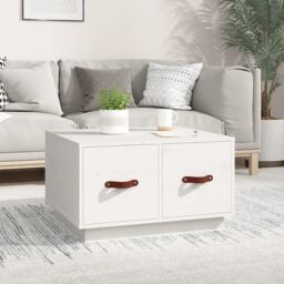 Berkfield Home Coffee Table White 60x53x35 cm Solid Wood Pine - Size: 60 x 53 x 35 cm