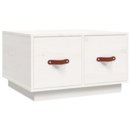 Berkfield Home Coffee Table White 60x53x35 cm Solid Wood Pine - Size: 60 x 53 x 35 cm - thumbnail 2