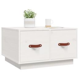 Berkfield Home Coffee Table White 60x53x35 cm Solid Wood Pine - Size: 60 x 53 x 35 cm - thumbnail 4