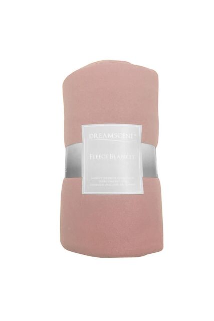 OHS Warm Printed Soft Sofa Bed Travel Fleece Throw Blanket in Baby Pink - Size: 120 cm x 150 cm - image 1
