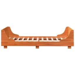 Berkfield Home Modern Bed Frame without Mattress Wax Brown 100x200 cm Solid Wood Pine - thumbnail 5