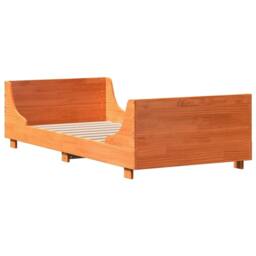 Berkfield Home Modern Bed Frame without Mattress Wax Brown 100x200 cm Solid Wood Pine - thumbnail 6
