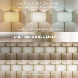 Wyld Haus Mava Adjustable Gold Tone Floor Lamp with Linen Shade Dimmable LED - thumbnail 5