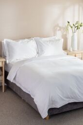 Soak&Sleep White 400TC Egyptian Cotton Flat Sheet - Size: King Flat - thumbnail 3