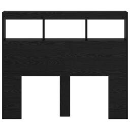 Berkfield Home Black Oak Headboard Black Oak Engineered Wood 120 x 17 x 102 cm - thumbnail 6